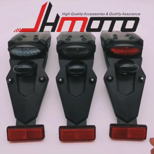 Motorcycle Mudguard Protections Cover with LED Brake Light Rear Brake Stop Light Wheel Cover Universaly