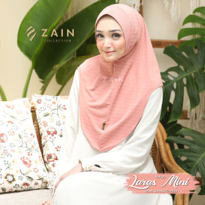 Zain Collection - Laras Mini Hijab Instan Bergo Jersey Motif Salur Garis Timbul Pet Antem Adem Nyaman