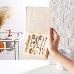 NailartQueen Manicure Set Pouch 6 Pcs Gunting Kuku Premium Carbon Steel & Kilap Kuku Nano Glass Perawatan Kuku