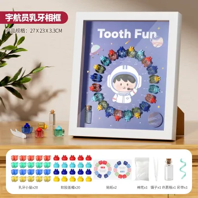 Baby Tooth Box Children’s Tooth Keepsake Box – Baby Tooth Storage Organizer Memory Kit for Boys Gigi Bayi 儿童乳牙收纳盒宝宝牙盒收藏纪念盒男孩换牙齿保存掉牙收集瓶套装
