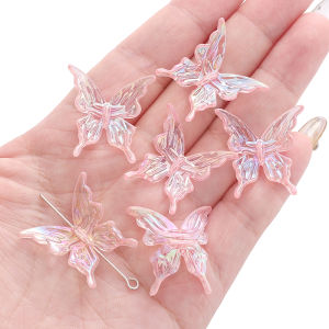 20pcs 25x25mm trong suốt Acrylic AB đầy màu sắc hạt trang trí hình bướm quyến rũ cho làm đồ trang sức vòng tay Tự Làm Vòng Cổ Phụ Kiện Móc Khóa