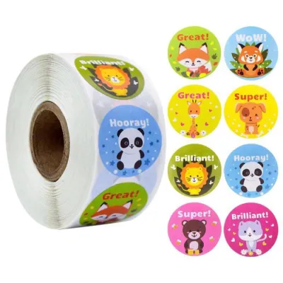 Roll STICKER Label Happy Birthday Isi 500 Sticker Lucu