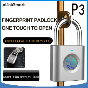 【Universal】eLinkSmart Asia P3 Long Battery Life Fingerprint Lock USB Rechargeable Waterproof Smart Fingerprint Padlock Anti-theft Electric Mini Lock Luggage