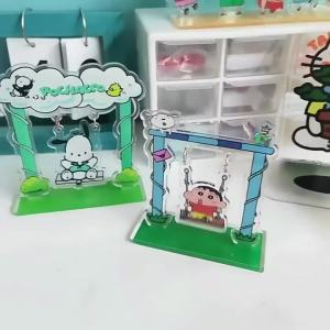CRAYON SHIN CHAN ACRYLIC STAND SWING DESIGN DECORATE 蜡笔小新秋千立牌创意卡通小玩具可爱亚克力桌面摆件礼物