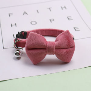 Newbow collar velvet cat collar cute bell cat neckband plush dog collar cross-border
