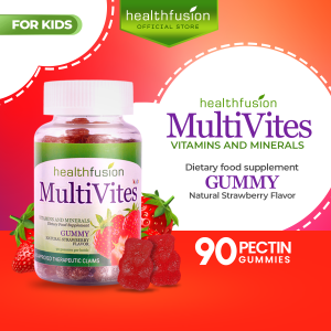 Health Fusion MultiVites 13 in 1 Complete Multivitamins Vitamin E Zinc for Appetite Booster Brain Development & Immunity G6PD-Friendly Vegan Gummies | 90s