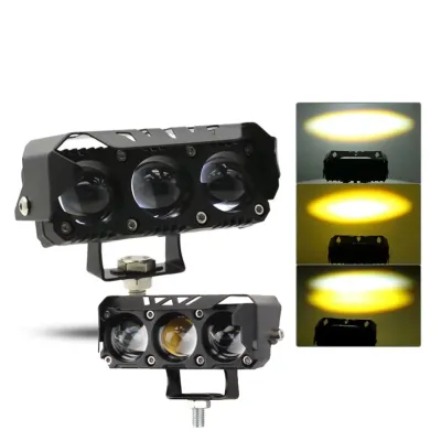 Lampu Tembak Laser SQL 3/4/5 Mata Full Alumunium Premium kuning putih 200W 10000LM IP68 DC 9V-85V Lampu putih 6000K/lampu kuning 3000K CSP LED