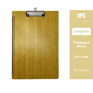 Wooden Clipboard Long/A4 Hard Wood Clip Board File Folder with Scale for School/Office 5Pcs