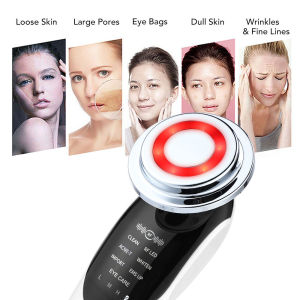 MOFAJIANG 7 in 1 RF EMS Micro Current Lifting Massager Vibrations LED Light Skin Rejuvenation Tightening Wrinkle Remover Hot Treatment Anti-Aging Facial Beauty Machine