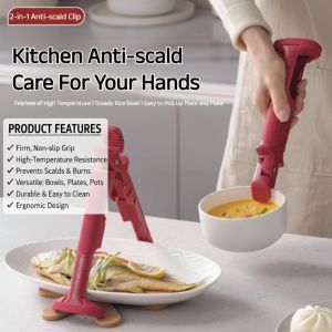 Kitchen Silicone Heat Insulated Clip Multi Functional for Bowls Plates Pots Non Slip High Temp Resistant Ideal for Oven Microwave Daily Cooking