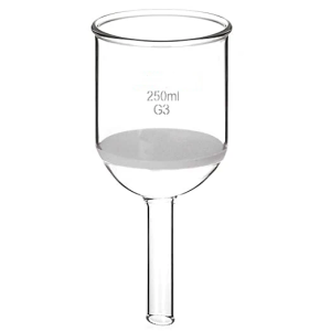 BUCHNER FUNNEL GLASS WITH POROSITY FRITTED DISC CORDIAL