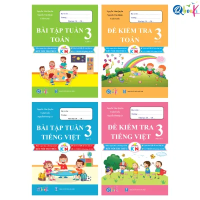 Sách Combo 4 Cuốn: Bài Tập Tuần và Đề Kiểm Tra Toán và Tiếng Việt Lớp 3 - Học Kì 1 - Kết Nối Tri Thức Với Cuộc Sống