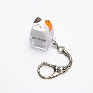 HLINKEY 2PCS Cat Fidget Keychain RGB Light Up Mechanical Keyboard Button Stress Relief Toy Acrylic Base Keyring Pendant For Bag Car Keys Gift