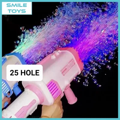 Smile - Mainan Bubble Gun Basoka Tembakan Balon Gelembung Sabun Bazoka 25 Mata / BUBBLE BAZOKA