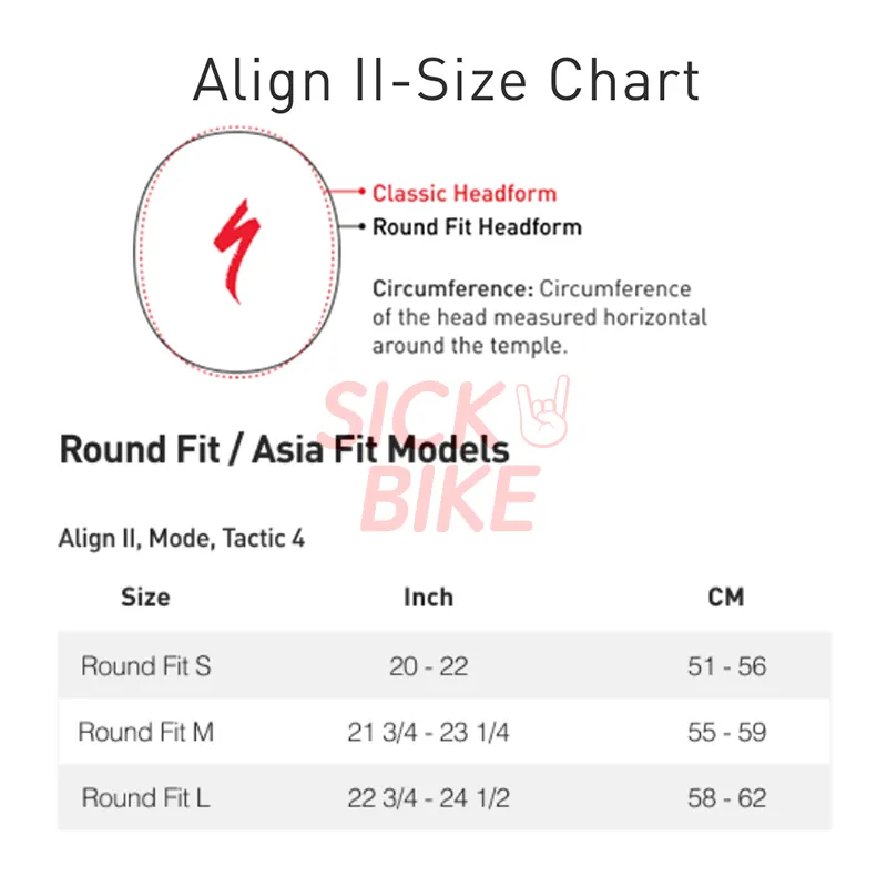 Specialized align 2024 size guide