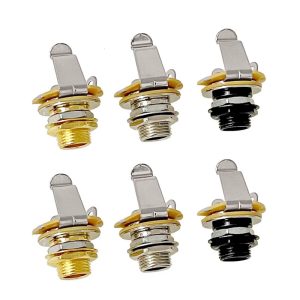 5lots Brass Output Jacks Nut Heavy Type Nickel Plated Guitar Jacks Nut Washers for 1/4 Inch Guitar Audios Port
