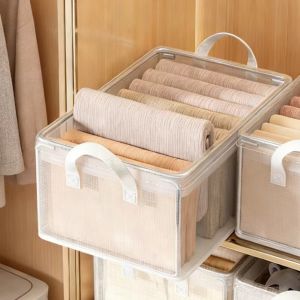 MADEWITH với khung loại Giỏ đựng đồ Có thể xếp chồng Công suất lớn Hộp có thể gập lại Tiết kiệm không gian Rõ ràng Hộp quần áo Sắp xếp tủ quần áo