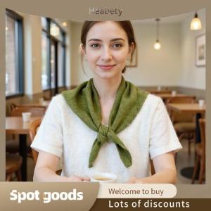 Heabety Fashion Korean Style Wool Knitted Triangular Scarf Women Headscarf Knitted Scarf Multi-functional Warm Knitted Scarf