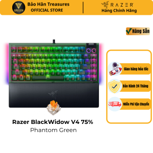 Bàn Phím Cơ Razer Blackwidow V4 75% Phantom Green Edition | Hotswap | Switch Gen-3 | Razer Chroma™ RGB - Chính Hãng