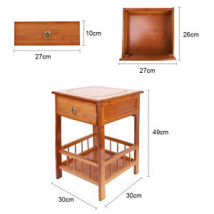 2/3 Tier Bamboo Bedside Table Flower Stand Rack with Drawer  Plant Storage Shelving Unit Multifunctional