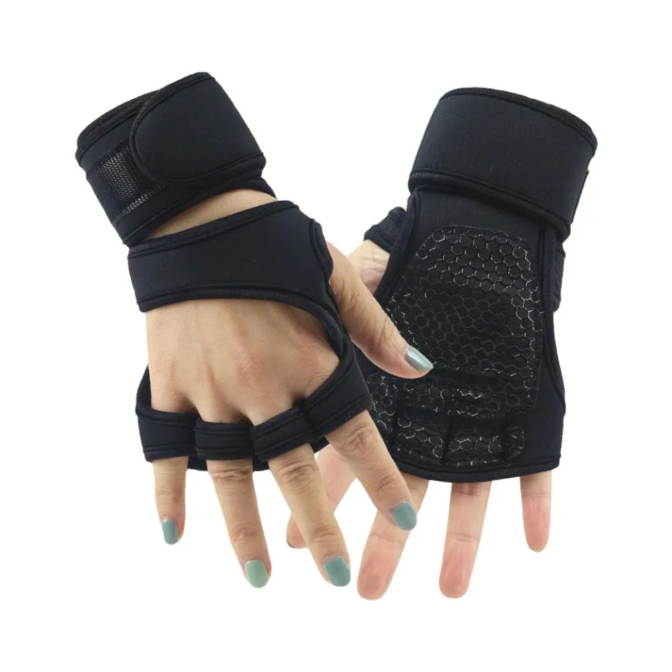 Yunos 1 Pair Weight Lifting Training Gloves Gym Gloves Sports Exercise  Half-finger Wraps Wrist I1B5