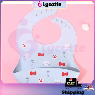 [MALAYSIA] Baby Silicone Bibs Adjustable Waterproof Feeding Baby Bib Kids Boys Girls Aprons Children Eating Meal | Lycotte Mom & Baby