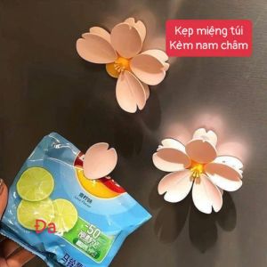 Bộ 5 Kẹp Miệng Túi Hình Cánh Hoa Anh Đào Pastel Kèm Nam Châm – Trang Trí & Bảo Quản Thực Phẩm