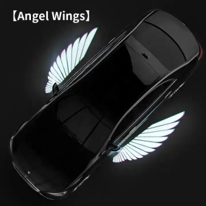 1 pair - LED Angel Wings 12V-24V warning front welcome Lights headlights decoration car laser For Car Truck Motorcycle Lorry