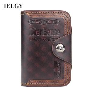 IELGY mens wallet fashion large capacity magnetic buckle