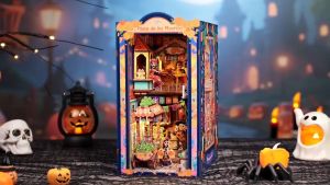 [Ready Stock] Cutebee 3D Wooden Puzzle BJAA405 DIY Book Nook Miniature House Bookshelf Decoration - Plaza de los Muertos