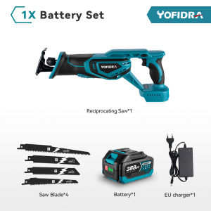 （free gift）18V Brushless Reciprocating Saw Handsaw Saber Multifunction Saw for Metal Wood Pipe Cutting with 4 Blades Kit For Makita battery
