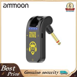 Silent Guitar Amplifier Guitar Headphone Amp 50H Use Time Rechargeable 282°Rotatable Head Portable Guitar Earphone Amplifier for Electric Acoustic Instruments Music Practice