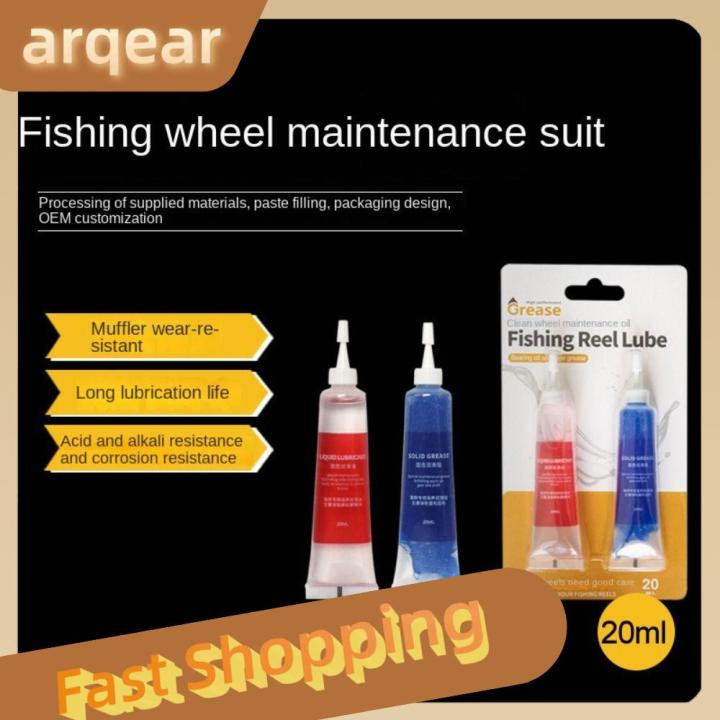 ARQEAR529453 2pcs lubricating Fishing Reel Grease Bearing Maintenance Bait casting  Reel Grease 2023 20ml gear Liquid Oil fishing reel