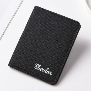 Mini and Simple Small Wallet Canvas Ultra-Thin Short Male Driving License Card Holder Thin Wallet