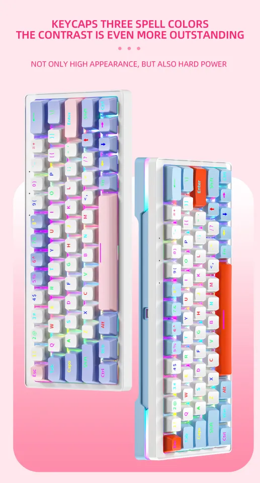 ZIFRIEND ZA63 PRO 63 Keys Mechanical Keyboard Wired & Wireless 3