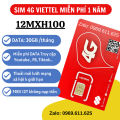 Sim 4G Viettel 12MXH100 1Tỷ GB/Tháng KHÔNG GIỚI HẠN DATA TỐC ĐỘ CAO 12 THÁNG VÀO MẠNG TẸT GA - BẢO HÀNH 1 ĐỔI 1 FREESHIP - CHƯA KÍCH HOẠT.. 