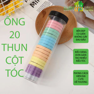 Set 20 Dây Cột Tóc Trơn Co Giãn Mềm Mại Phong Cách Hàn Quốc ( Tặng Kèm Hộp)
