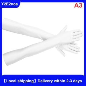 【Local shipping】 High Elastic Spandex Sun Protection Gloves Party Nightclub Wedding Performance Black Gloves