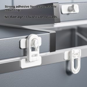Li-Ning ตัวล็อกตู้เสื้อผ้า ตู้เย็น อเนกประสงค์ ป้องกันการหนีบ เพื่อความปลอดภัยสำหรับเด็กล็อกความปลอดภัยสำหรับเด็ก ใช้กับตู้เย็น ตู้เก็บของ ลิ้นชักและประตูโถสุขภัณฑ์ ล็อกป้องกันการเปิดโดยไม่ตั้งใจ ปลดล็อกง่ายด้วยการดึงเดียว