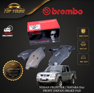 BREMBO NISSAN FRONTIER / NAVARA D22 FRONT (DEPAN) BRAKE PAD 100% ORIGINAL