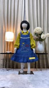 Dress jeans bordir angsa mix shakila anak perempuan usia 3 - 10 tahun | baju dress princess viral model korean style