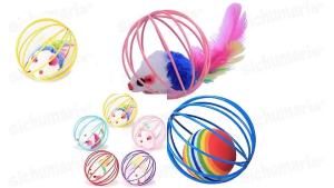 Cat Mouse Toy Chasing Toy Plush Mouse In Cage Interactive Cat Toy Supplies