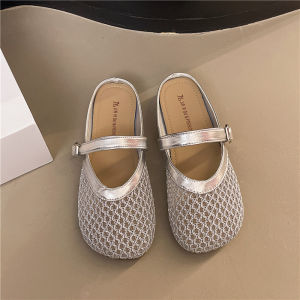 WomenS Mesh Closed-Toe Half Slippers 2026 New Model Flat Breathable Hollow Out Outdoor Sandals
