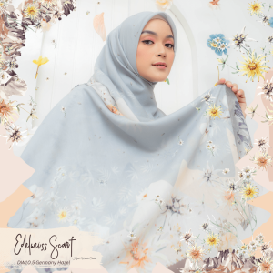 [BUY 3 GET 1 FREE HIJAB] HIRA - Hijabwanitacantik - Segiempat Edelweiss Scarf Standart & Jumbo | Hijab Premium | Dengan Lasercut Seamless