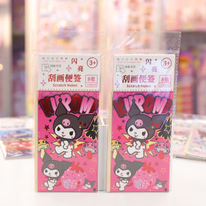 Notebook Menggores mewarnai ajaib - magic scratch painting warna warni sanrio karakter mini scratch note