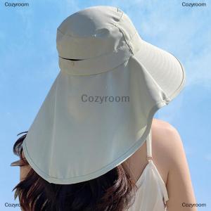 [COD] Cozyroom Summer Women Bucket Hat With Shawl Lightweight Breathable Face Neck Protection Sun Hat Beach Cap Design Travel