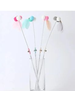 Funny Cat Teaser Stick Toy Interactive Cat Toys with Feather Cat Teaser Wand Stick with Bells
