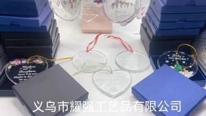 [COD]  New 2026 Crystal glass newborn couple gift pendant Christmas decoration gift