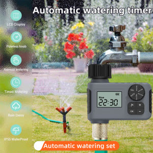 Automatic Intelligent Watering Timer Intelligent Irrigation Watering System Sprinkler Garden Timer Programmer Device IPX5 LCD Display