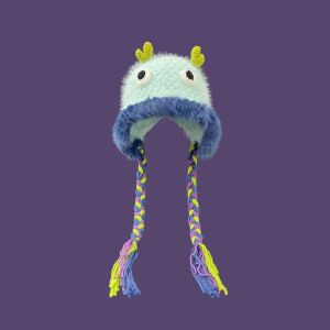 ERYRG Thickened Cartoon Plush Hat Knitting Cloth Accessories Kawaii Funny Hat Comfortable Cartoon Ear Protection Hat Winter Autumn